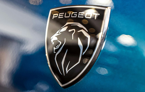 Gros plan logo Peugeot